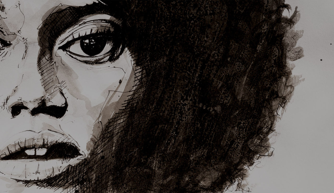 Portrait de femme - Zoom sur une partie du dessin