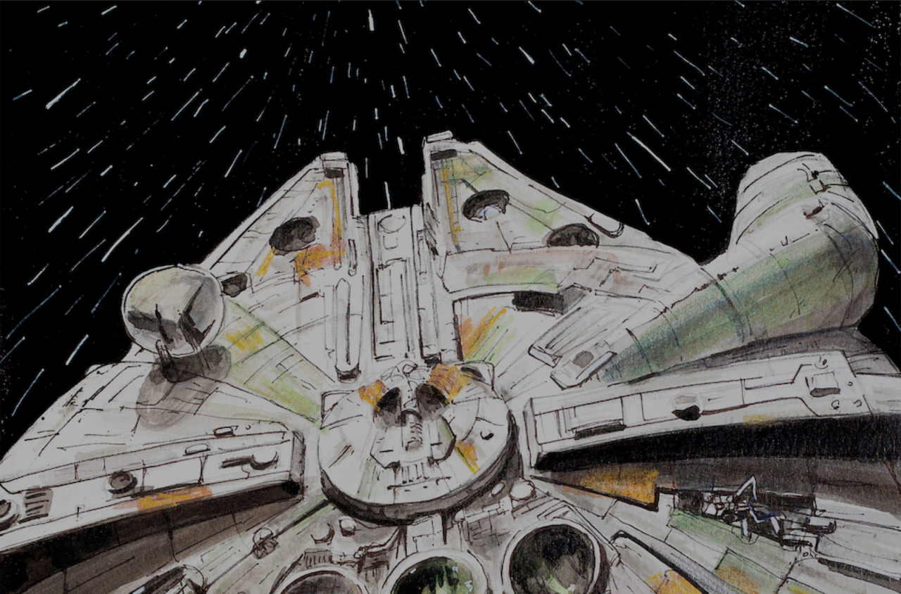 Faucon Millenium - Zoom sur une partie du dessin