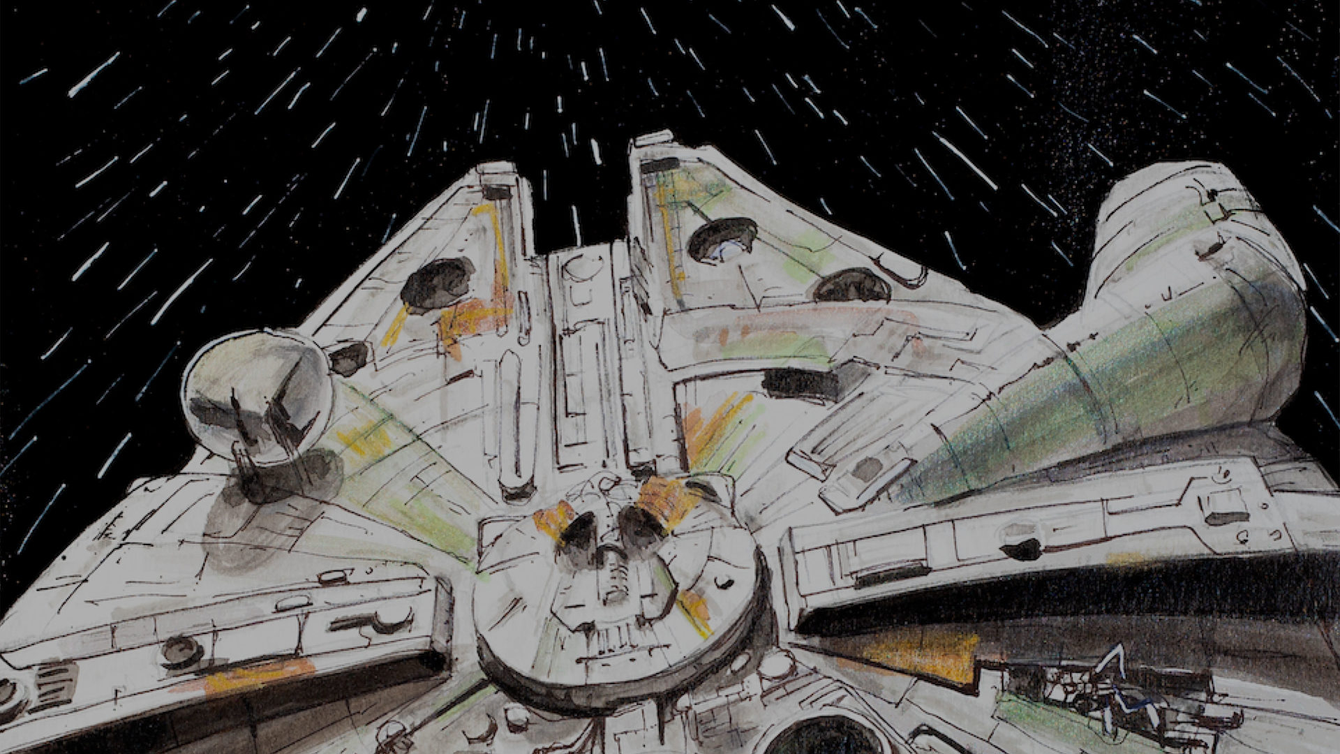 Faucon Millenium - Zoom sur une partie du dessin